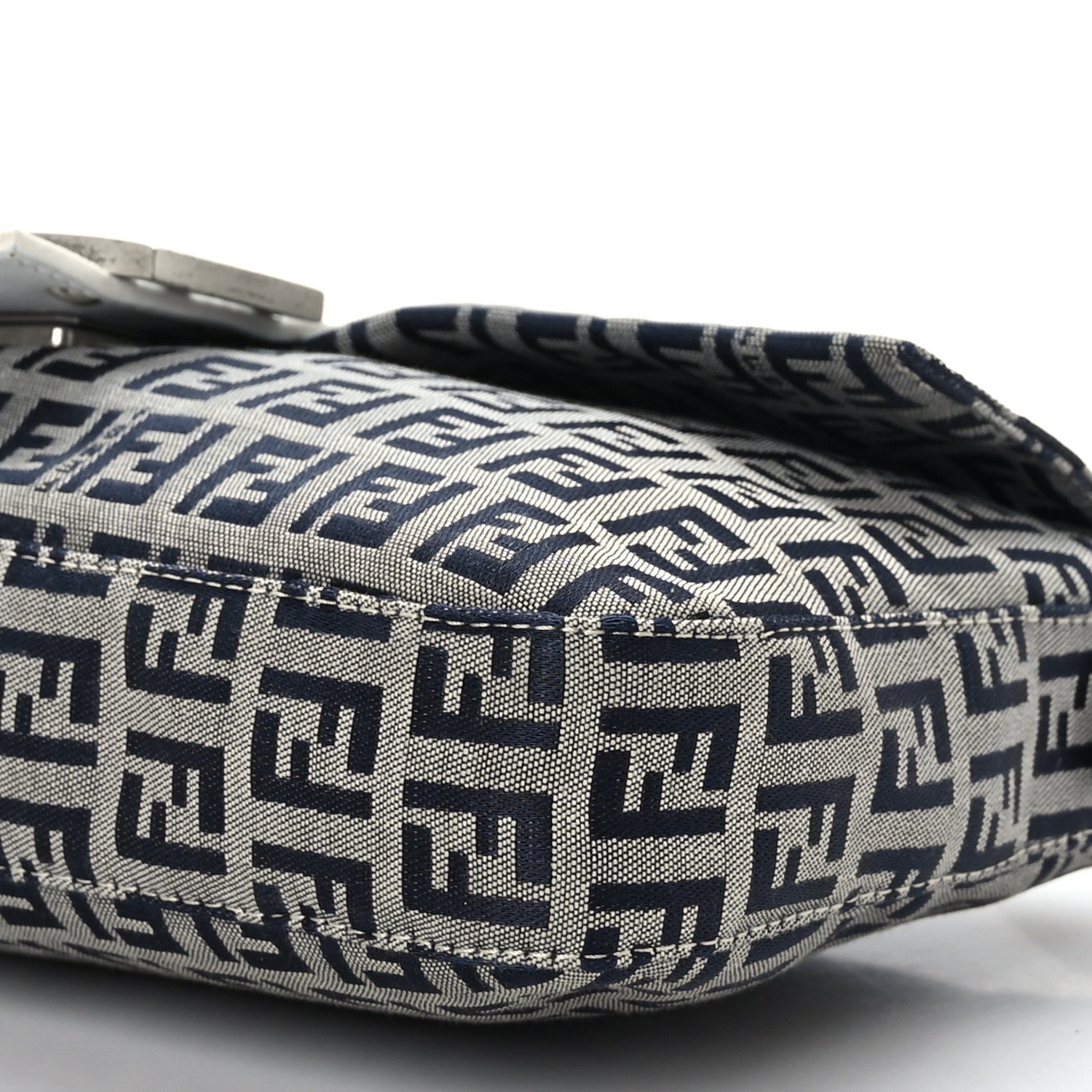 Fendi Zucchino Baguette Navy White 8 of 9