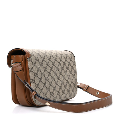 Gucci GG Supreme Monogram Horsebit 1955 Soft Small Shoulder Bag Beige Brown 3 of 10