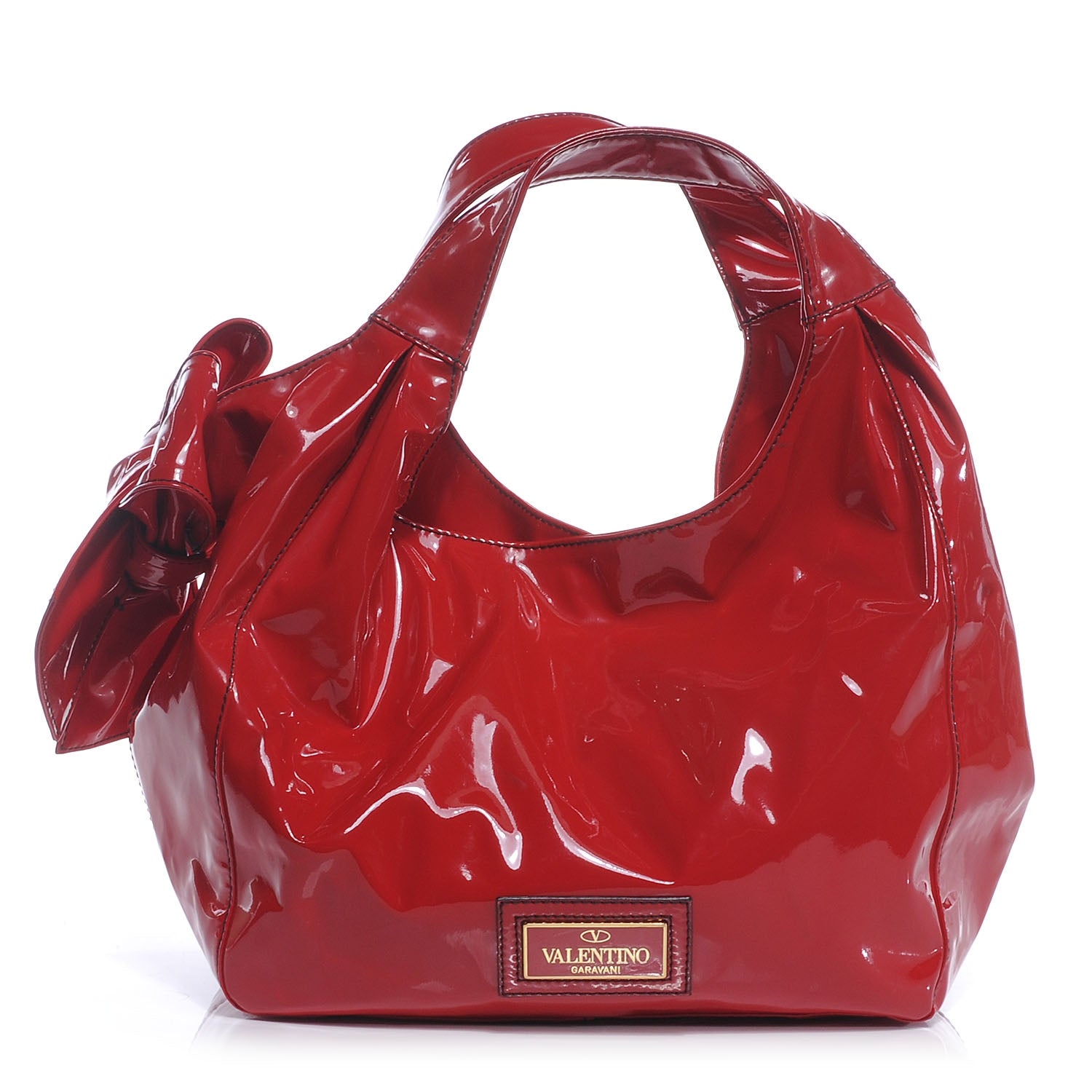 Valentino Garavani Patent Lacca Medium Nuage Hobo Rosso Valentino 1 of 7