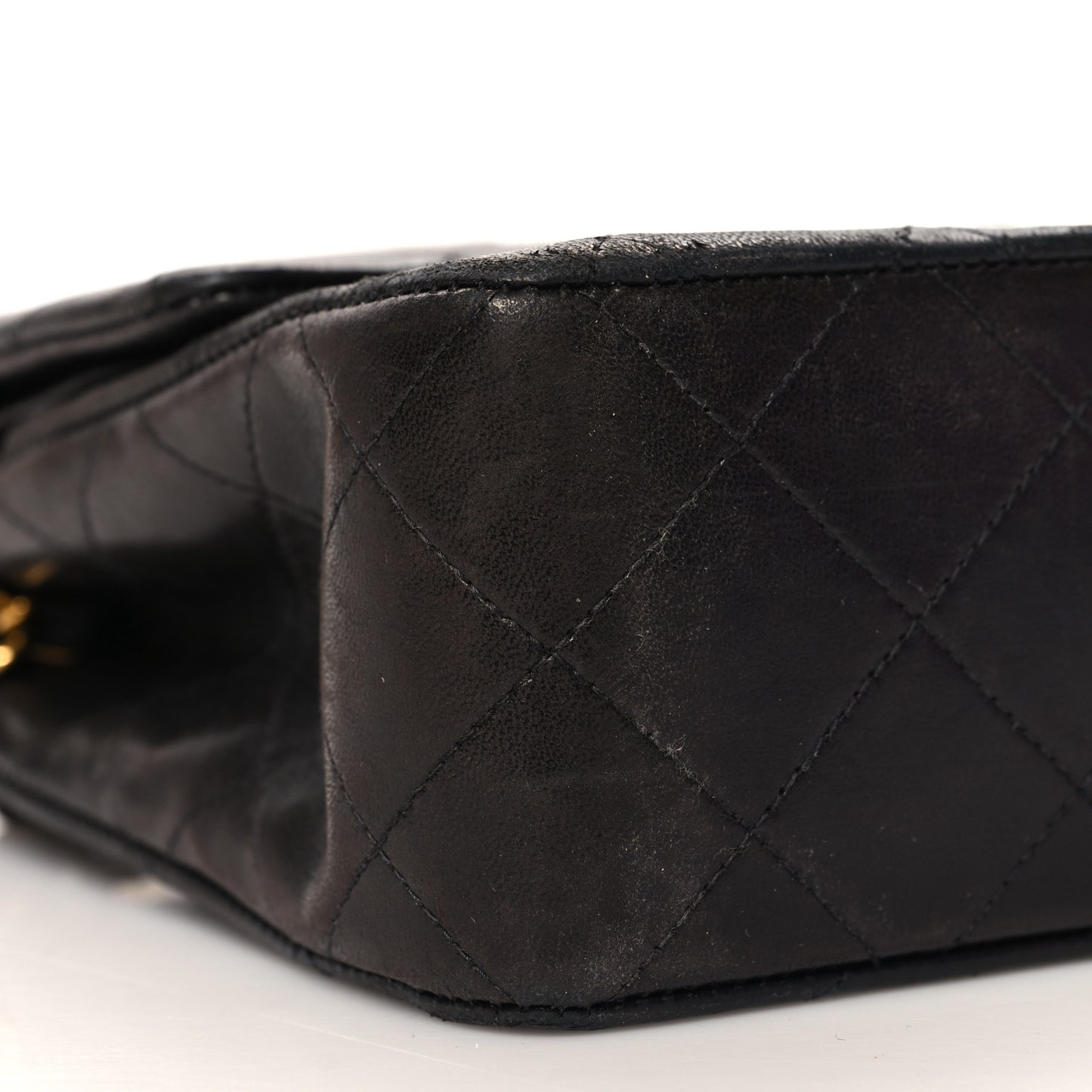 Lambskin Quilted Small Double Flap Black