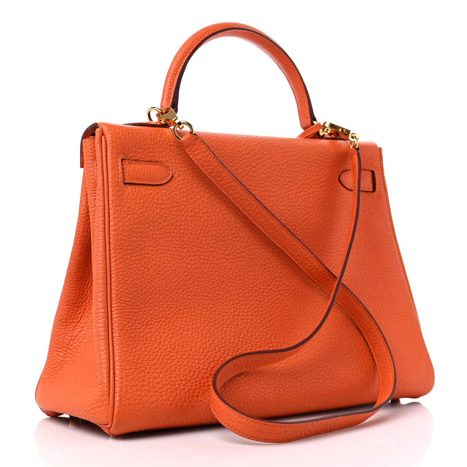Hermes Togo Kelly Retourne 32 Orange 4 of 14