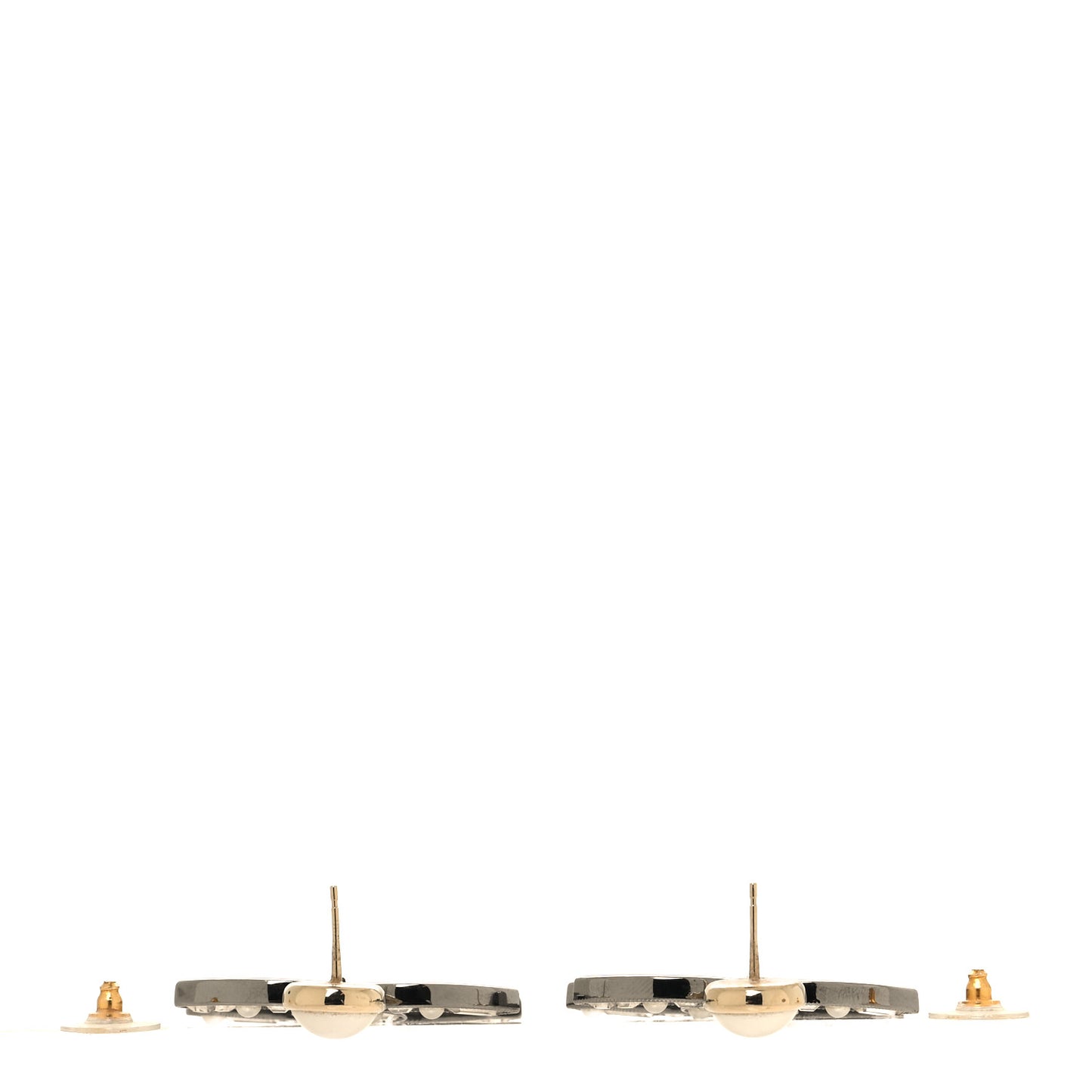 Crystal Baguette Pearl Bright Young Things CC Drop Earrings Silver