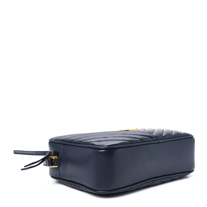 Saint Laurent Calfskin Matelasse Monogram Lou Camera Bag Navy 4 of 11
