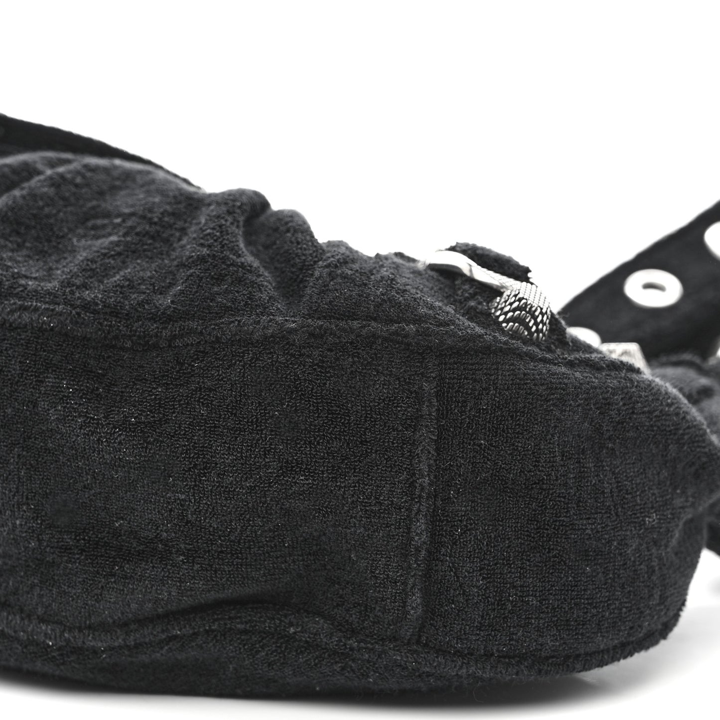 Terry Cloth Le Cagole Shoulder Bag XS Black