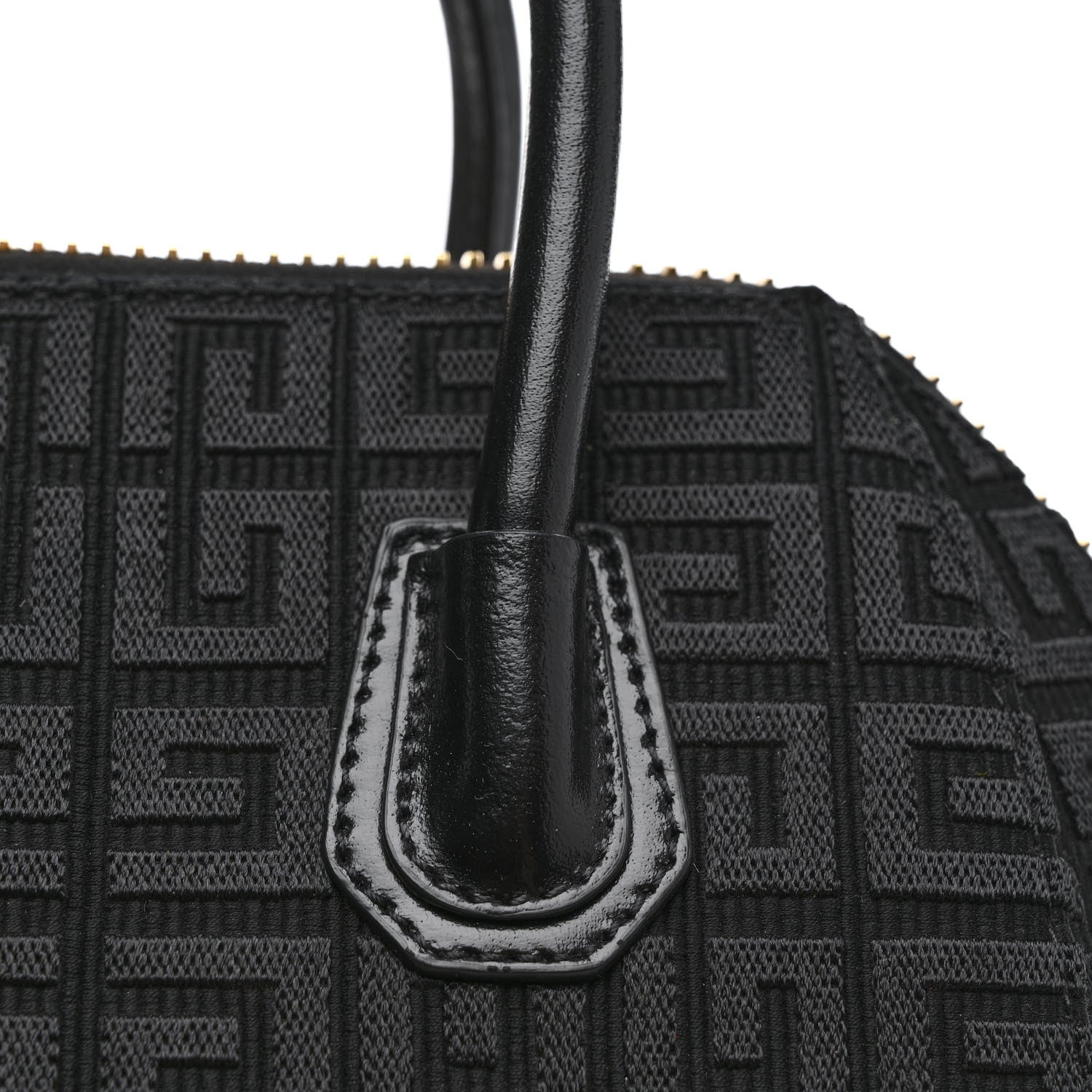 Givenchy Canvas Jacquard Embroidered Calfskin 4G Mini Antigona Black 15 of 17