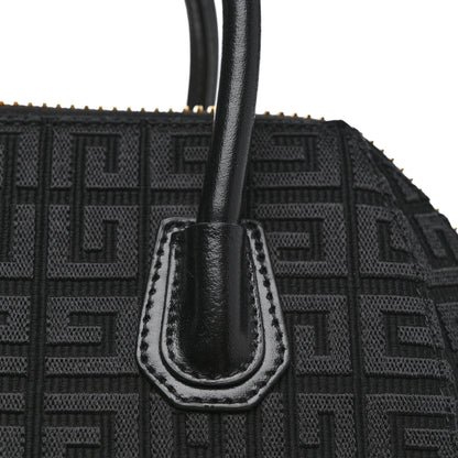 Givenchy Canvas Jacquard Embroidered Calfskin 4G Mini Antigona Black 15 of 17