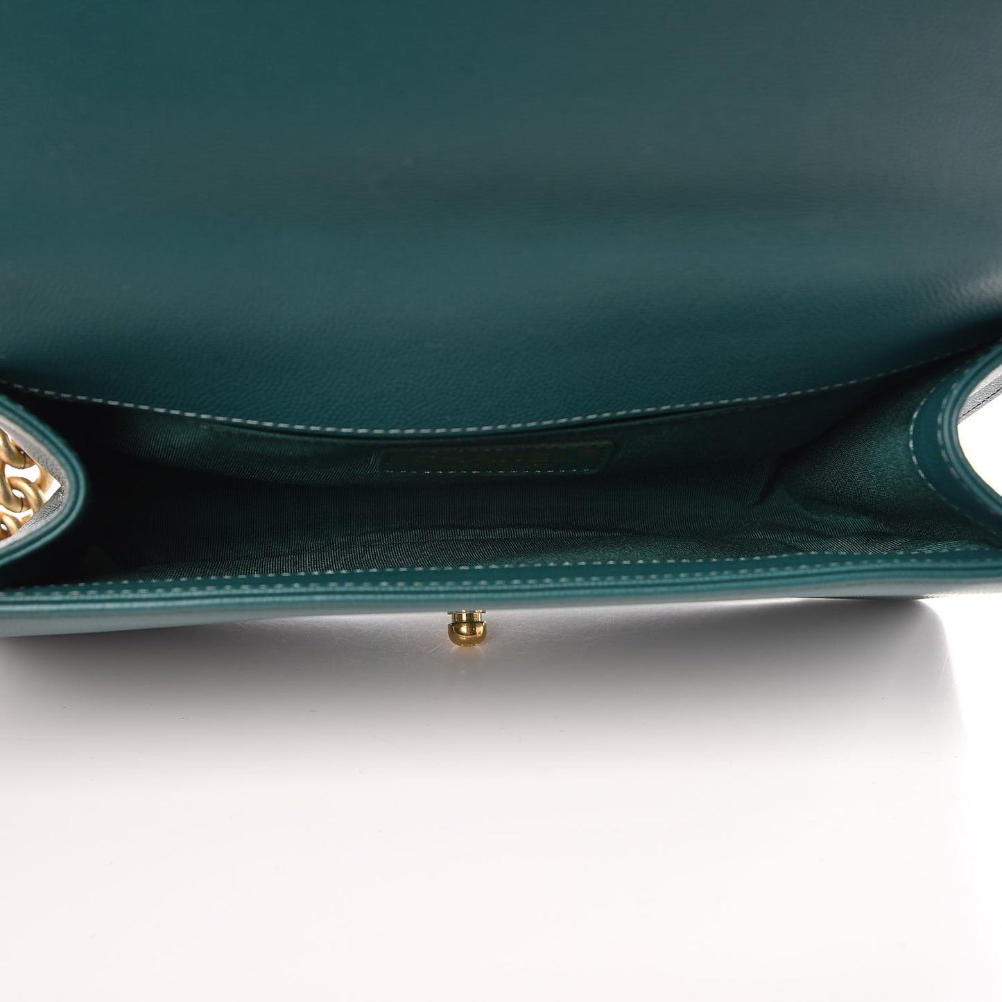 Caviar Quilted Medium Boy Flap Dark Green