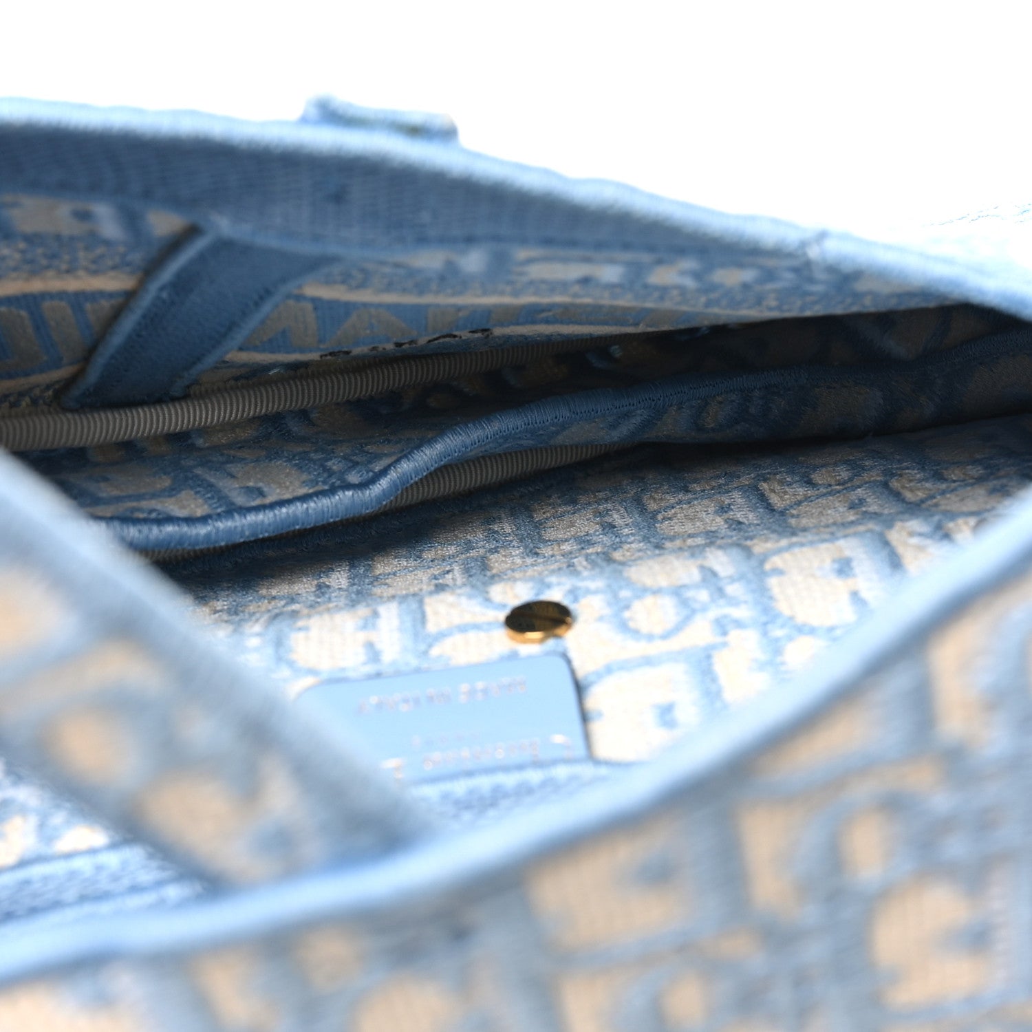Christian Dior Oblique Embroidered Saddle Bag Cornflower Blue 5 of 11