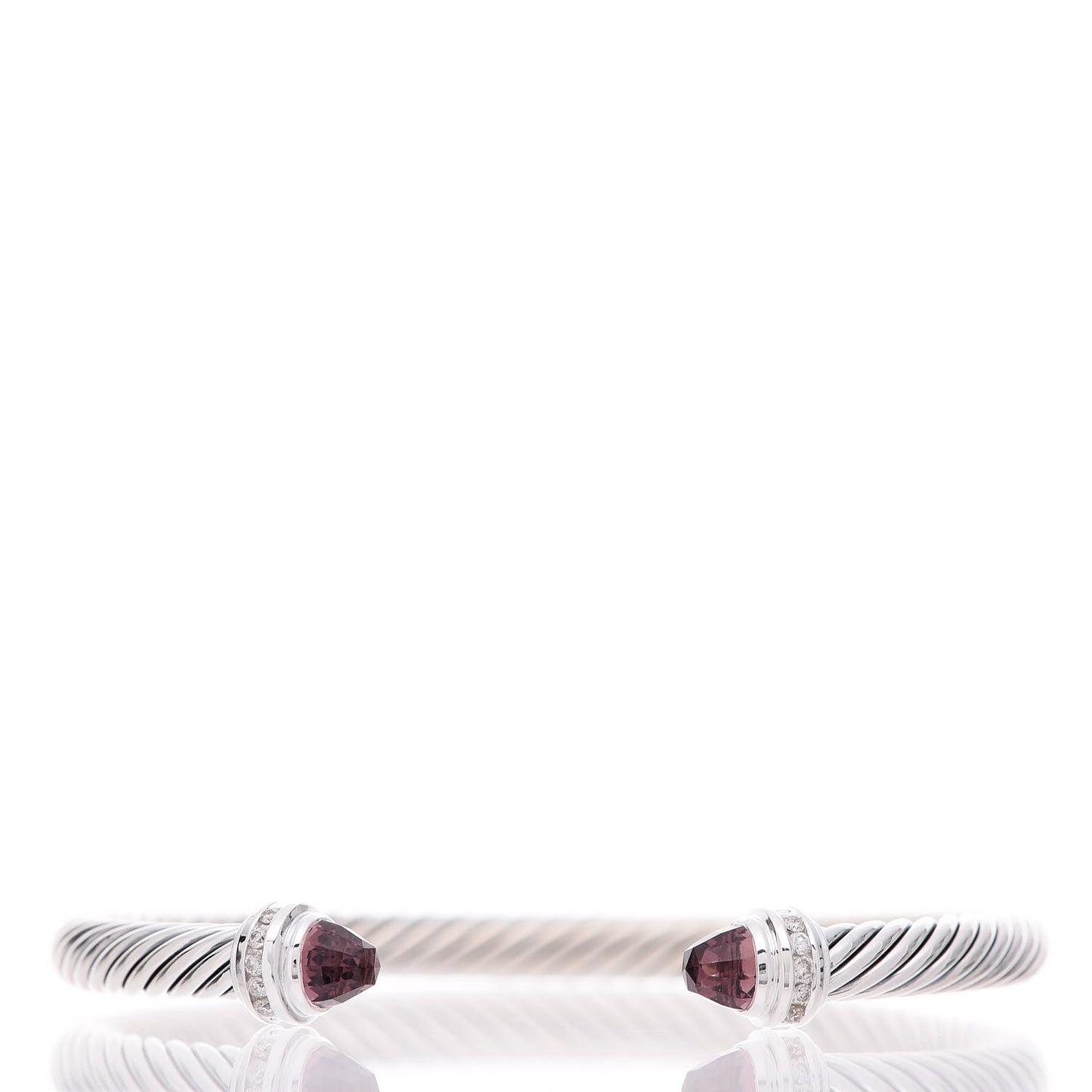 Sterling Silver Diamond Tourmaline 5mm Cable Classics Bracelet
