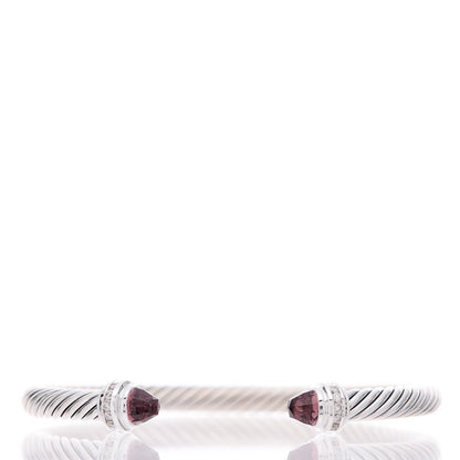 David Yurman Sterling Silver Diamond Tourmaline 5mm Cable Classics Bracelet 1 of 6