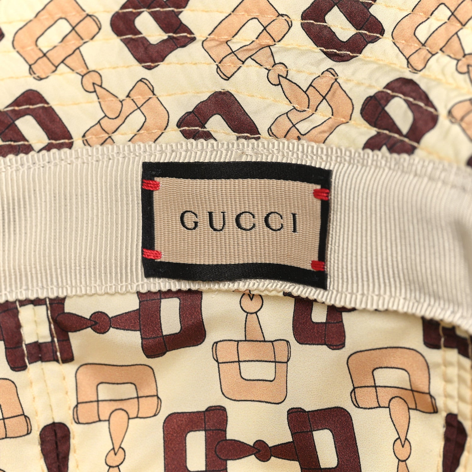 Gucci New Canvas Horsebit Alina Bucket Hat M Beige Multicolor 7 of 8