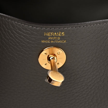 Hermes Taurillon Clemence Mini Lindy 20 Gris Meyer 6 of 10