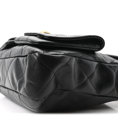 Chanel Shiny Calfskin Quilted Small Supple Twins Hobo Bag Black 10 of 10