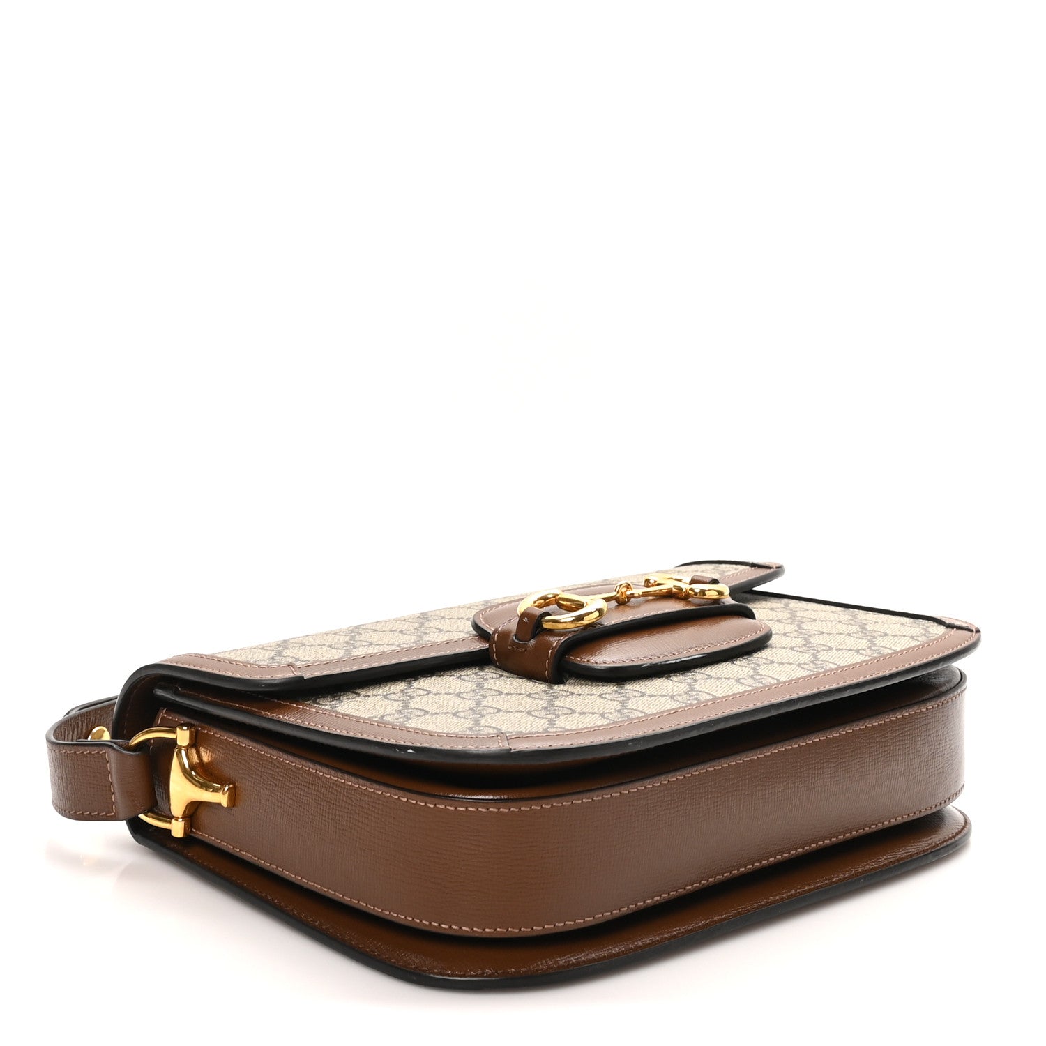 Gucci GG Supreme Monogram Horsebit 1955 Shoulder Bag Beige Brown Sugar Beige Brown Sugar 4 of 10