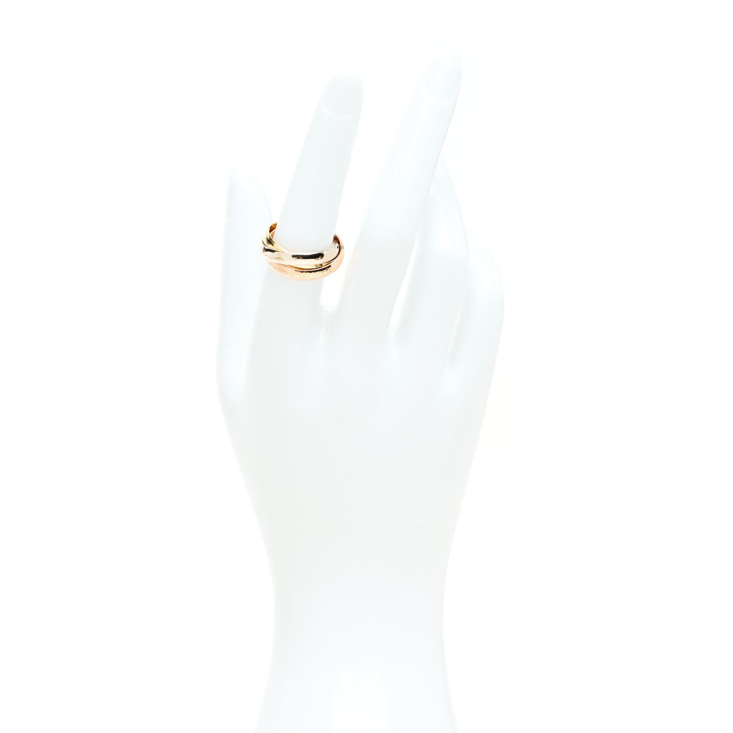 Cartier 18K Pink Yellow White Gold Classic Les Must De Cartier Trinity Ring 54 7 2 of 5