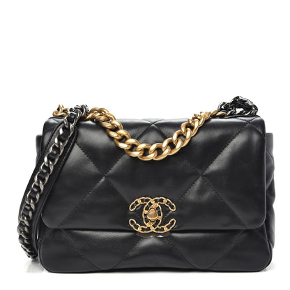 Chanel Lambskin Quilted Medium 19 Flap Black 1 of 11