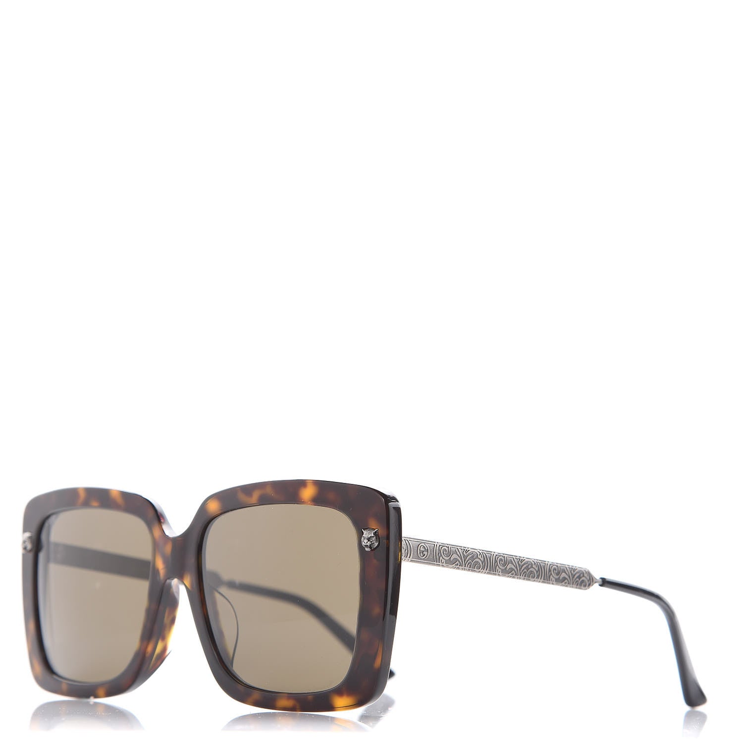 Gucci Squared Frame Sunglasses GG0216SA Tortoise 1 of 8