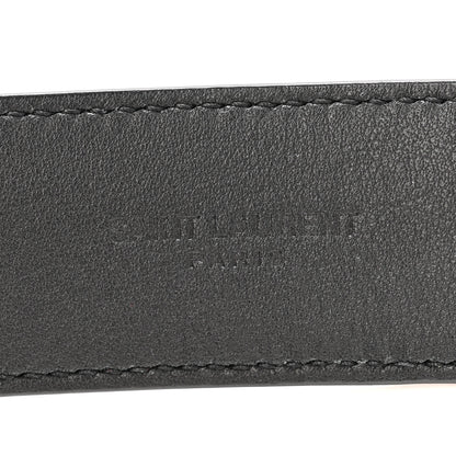 Saint Laurent Smooth Calfskin Monogram Cassandre Square Buckle Belt 95 38 Black 6 of 9