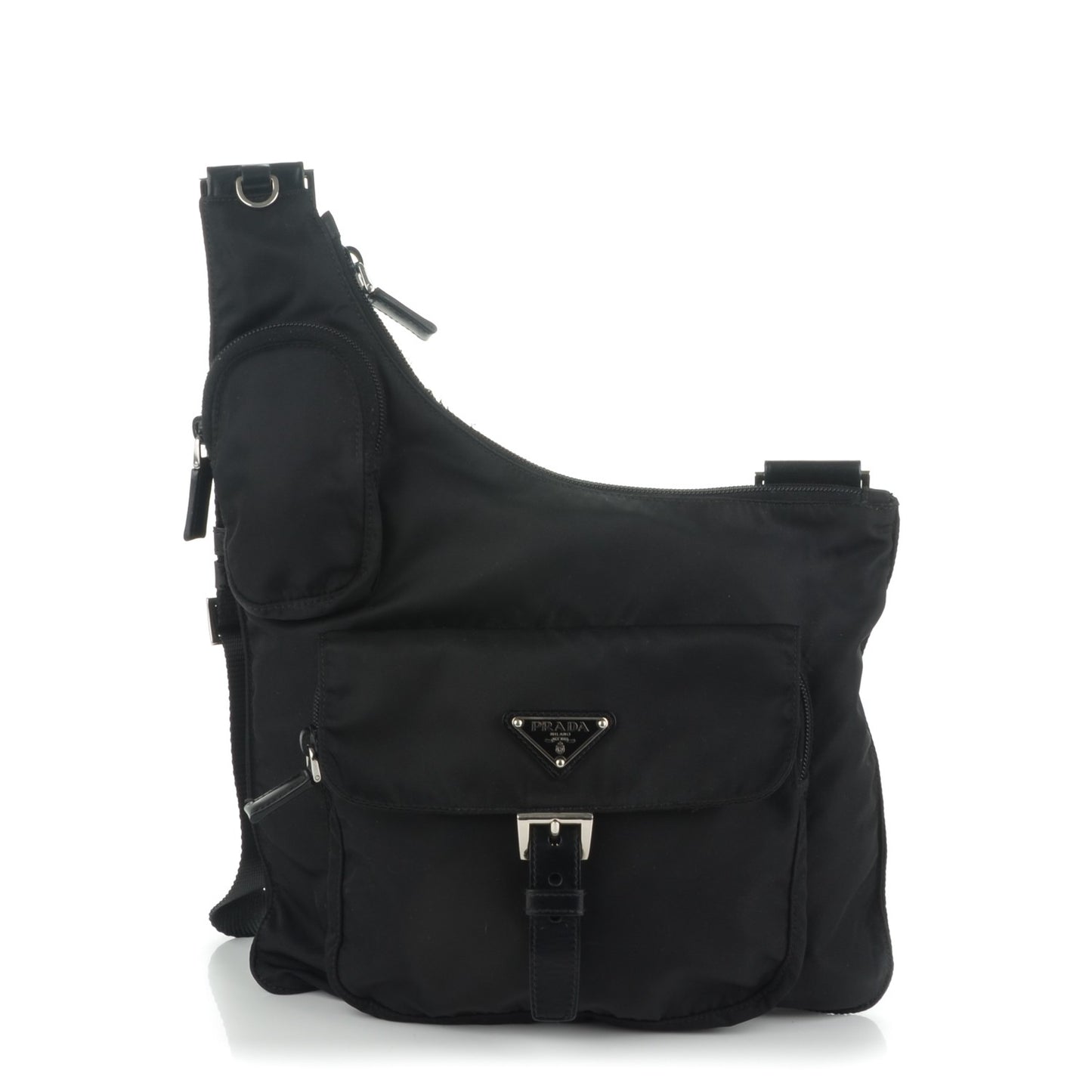 Nylon Vela Sling Messenger Bag Black