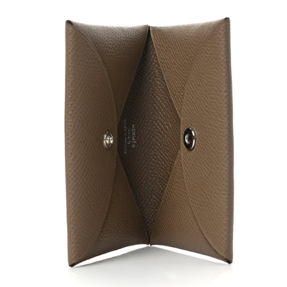 Hermes Epsom Calvi Card Case Etoupe 5 of 6
