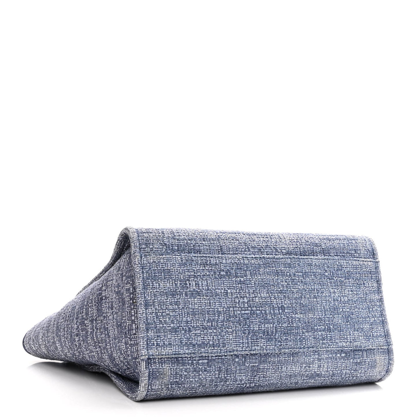 Woven Straw Raffia Medium Deauville Tote Blue