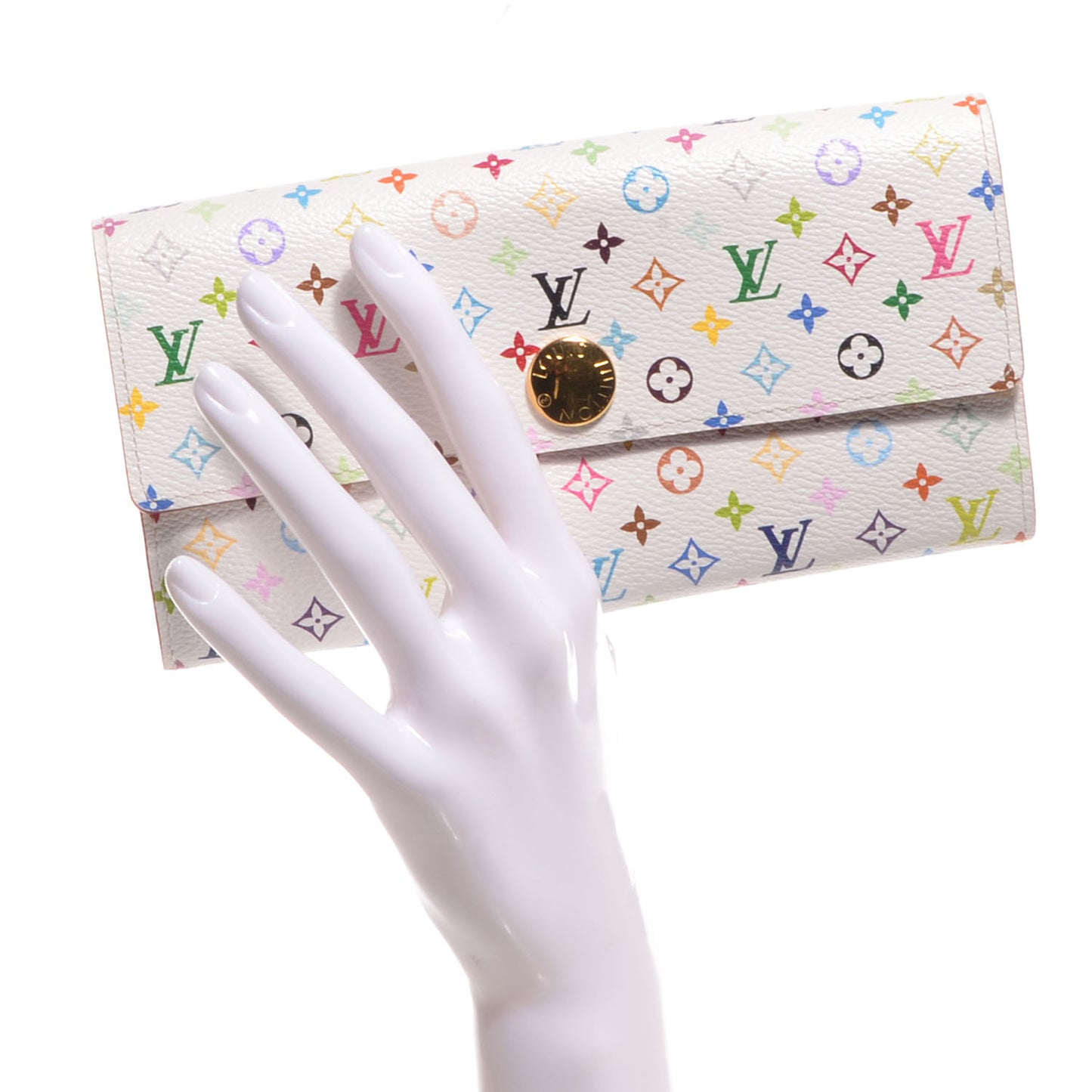 Monogram Multicolor Sarah Wallet White Citron