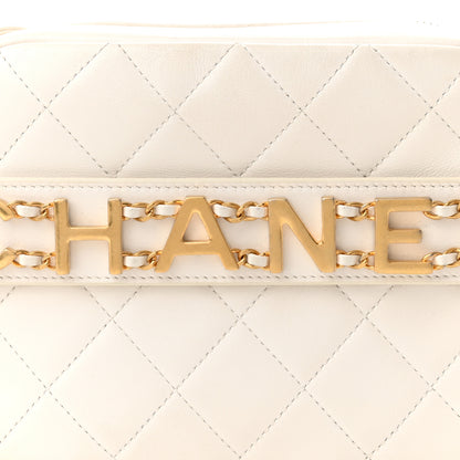 Chanel Calfskin Quilted Enchained Camera Case Bag White 8 of 13