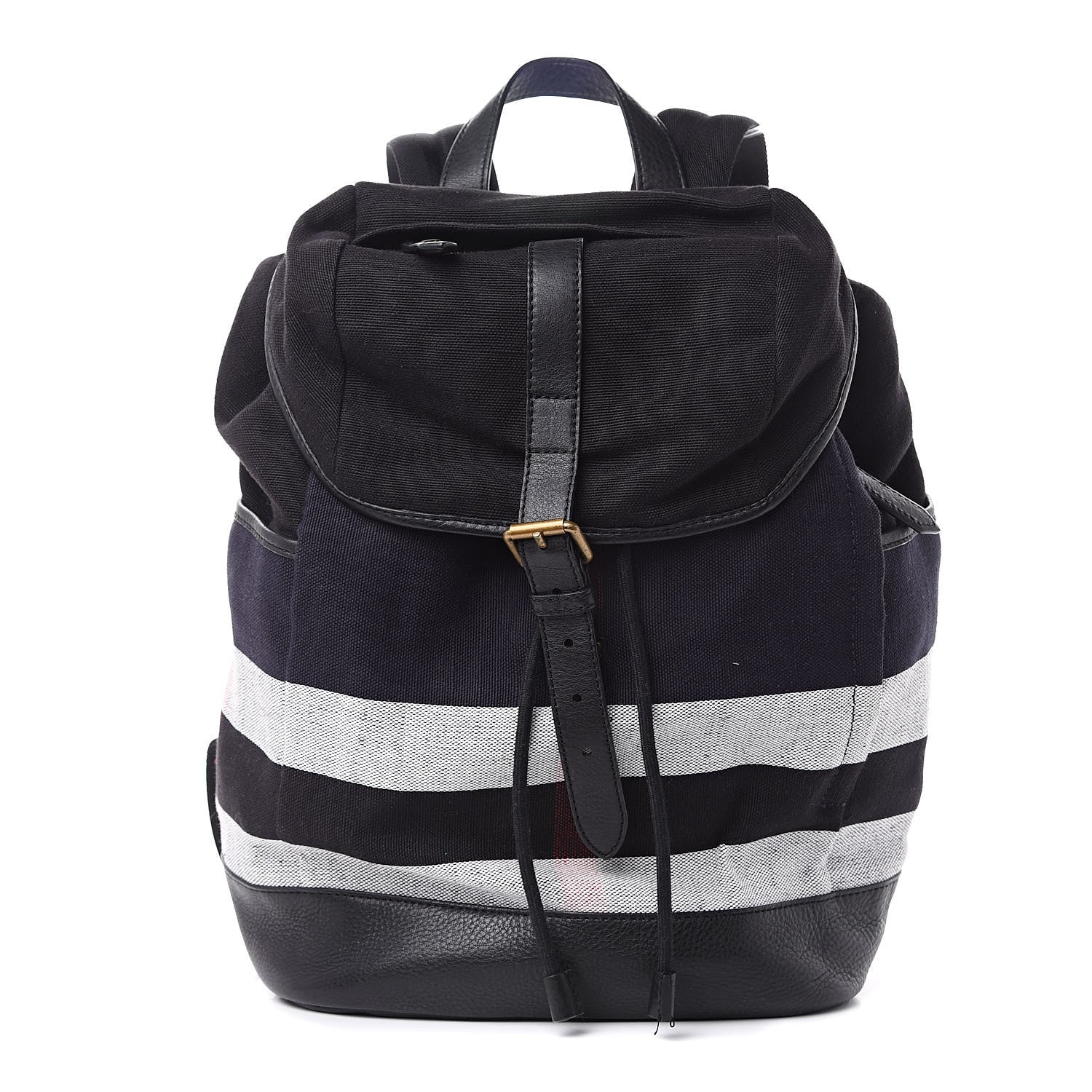 Burberry Overdyed Canvas Mega Check Drifton Backpack Black 1 of 10