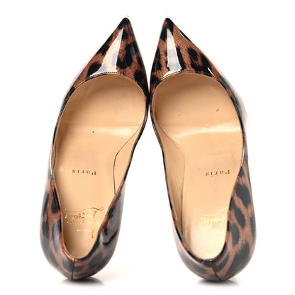 Christian Louboutin Patent Glitter Leopard Print Pigalle Follies 100 Pumps 38 Gold 2 of 8