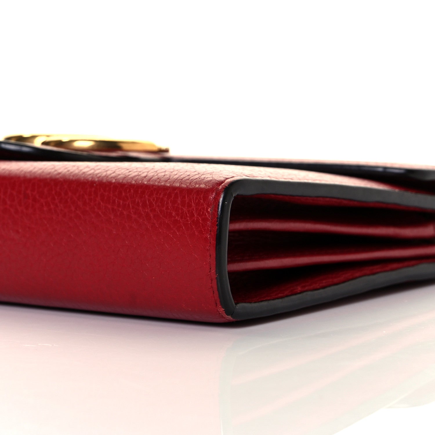 Gucci Calfskin GG Marmont Chain Wallet Vulcanic Red 6 of 8