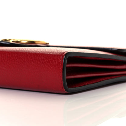 Gucci Calfskin GG Marmont Chain Wallet Vulcanic Red 6 of 8