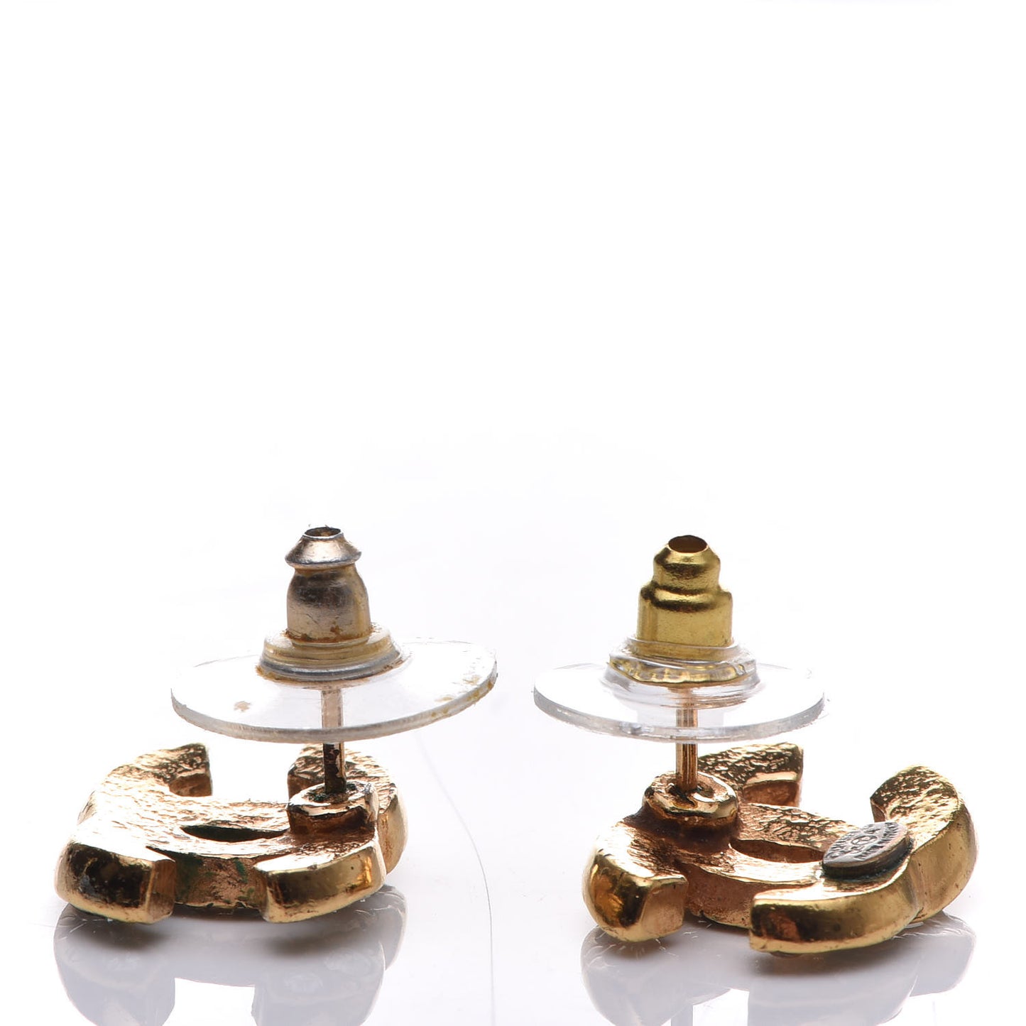 Crystal Mini CC Earrings Gold