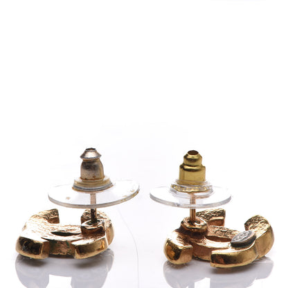 Chanel Crystal Mini CC Earrings Gold 3 of 9