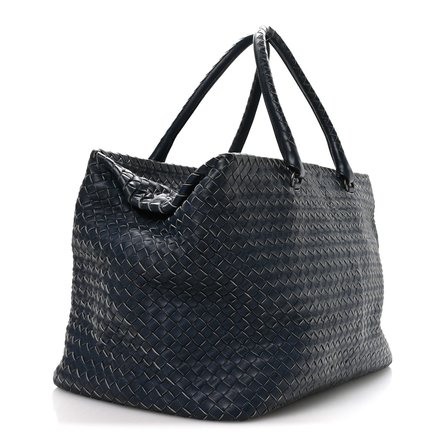 Nappa Intrecciato Brick Tote Blue