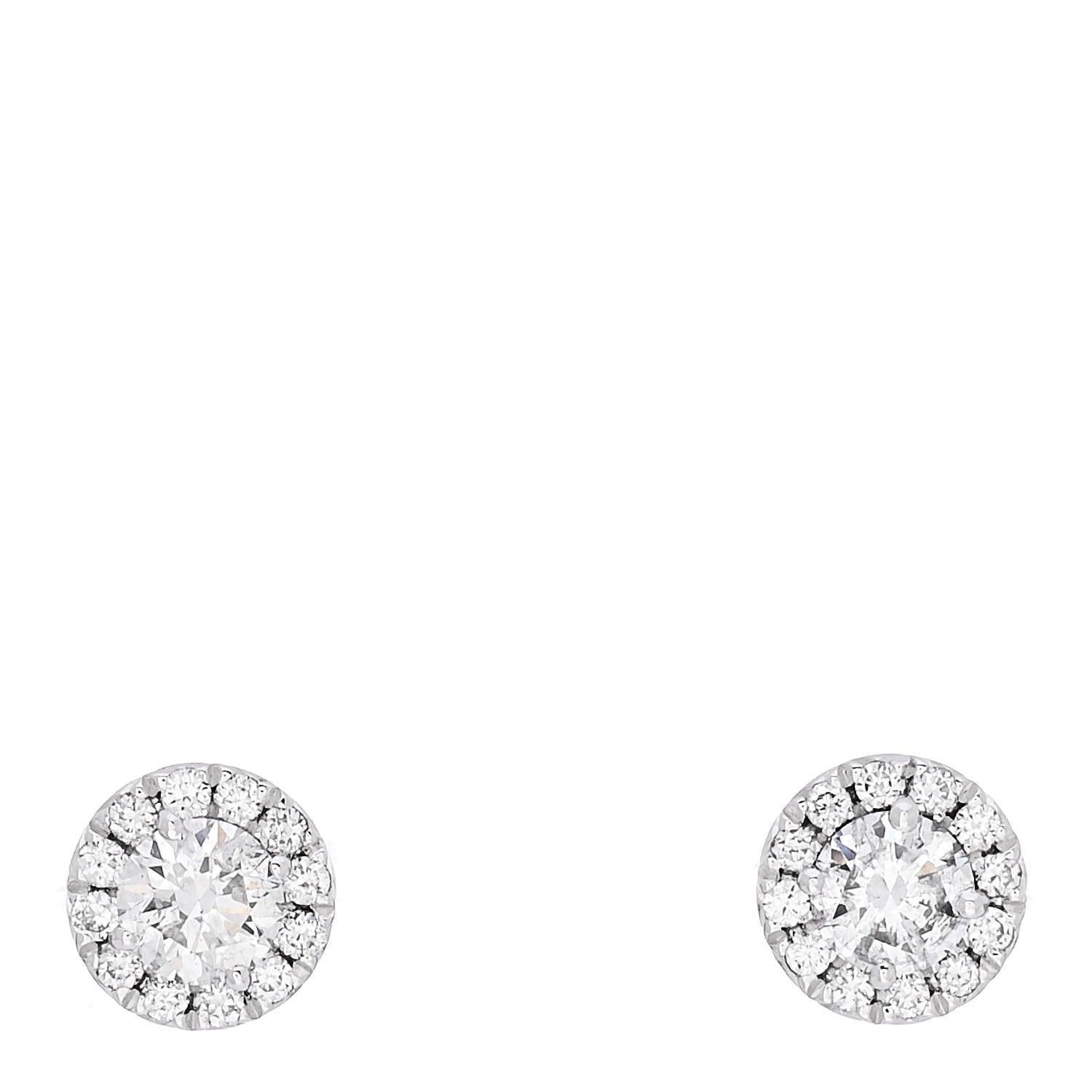 Tiffany Platinum Diamond .32ctw Soleste Earrings 1 of 5