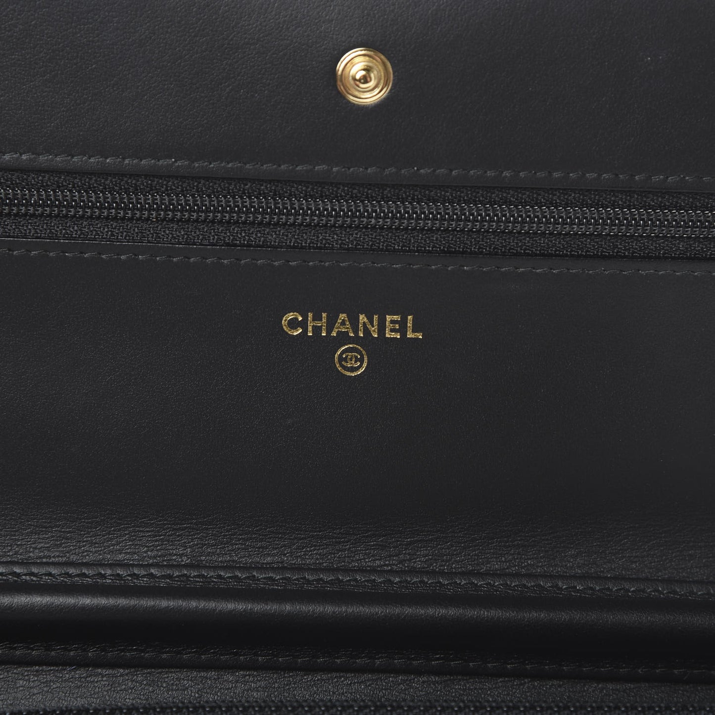 Aged Calfskin Quilted Lucky Charms 2.55 Reissue Wallet On Chain WOC Black