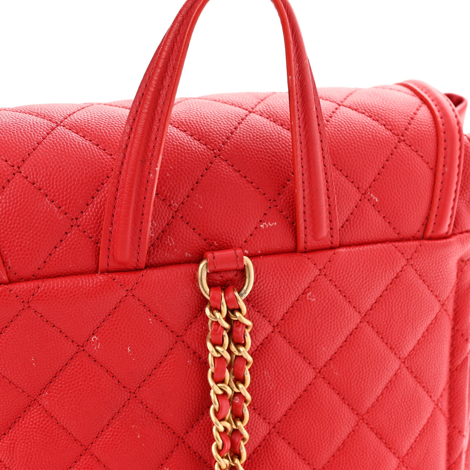 Chanel Caviar Quilted Filigree Backpack Red 10 of 19