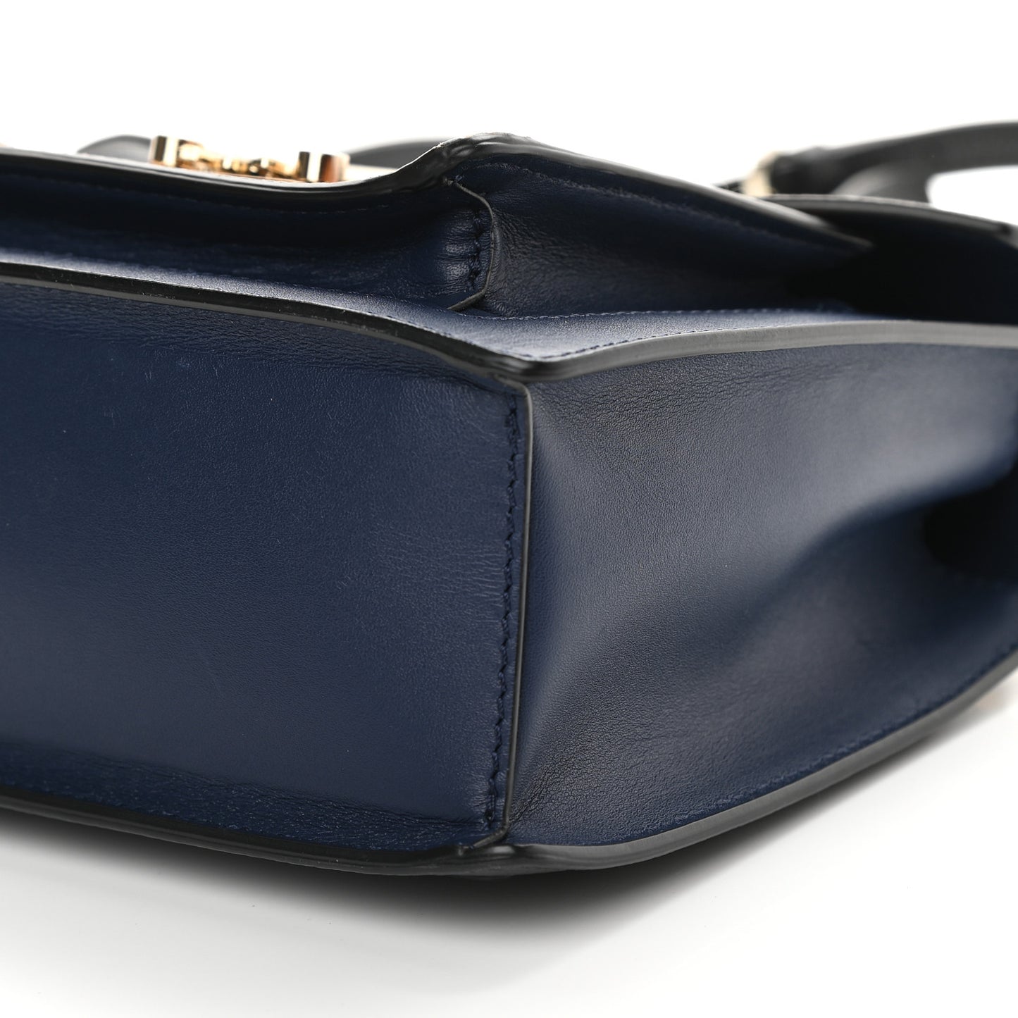 Visetos Small Patricia Block Satchel Cognac Navy Black
