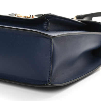 MCM Visetos Small Patricia Block Satchel Cognac Navy Black 9 of 11