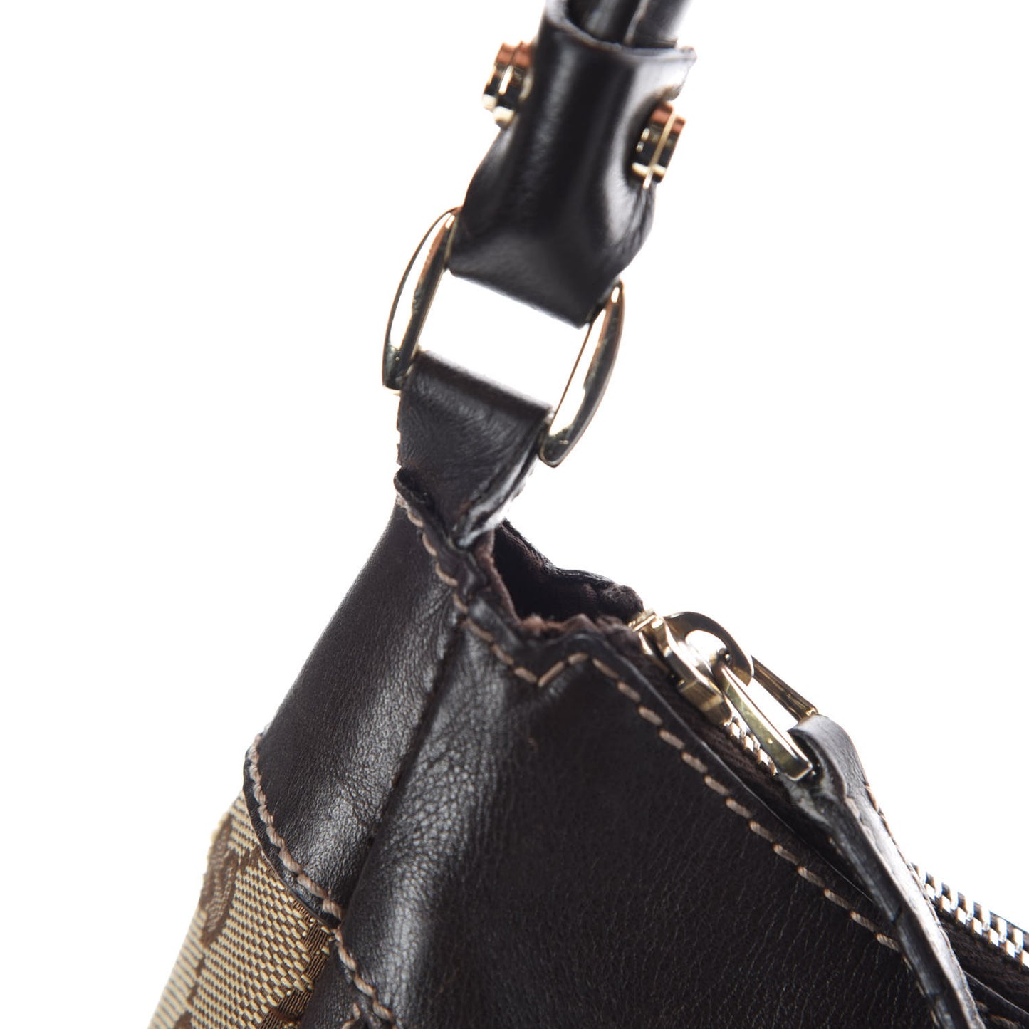 Monogram Large D Gold Hobo Dark Brown