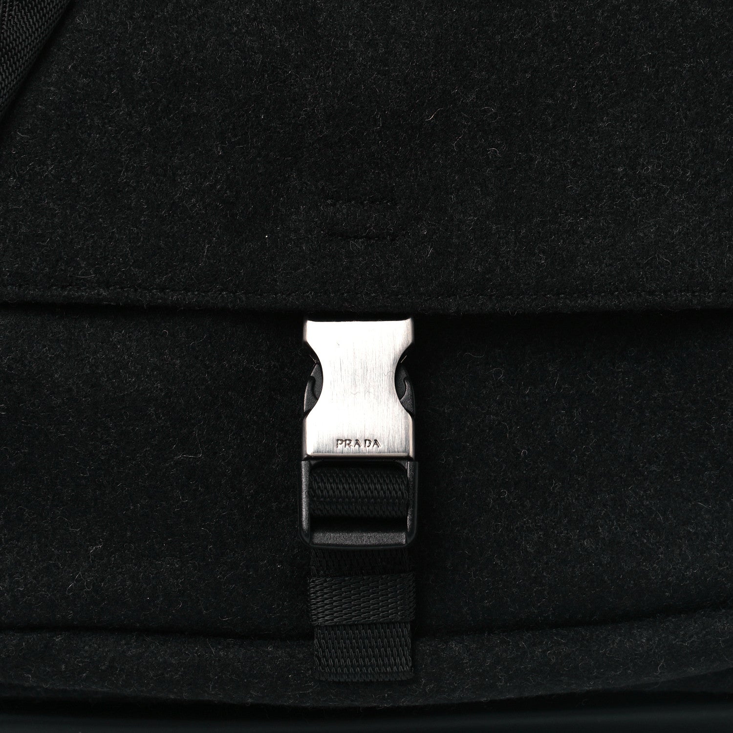 Prada Wool Messenger Satchel Black 8 of 11