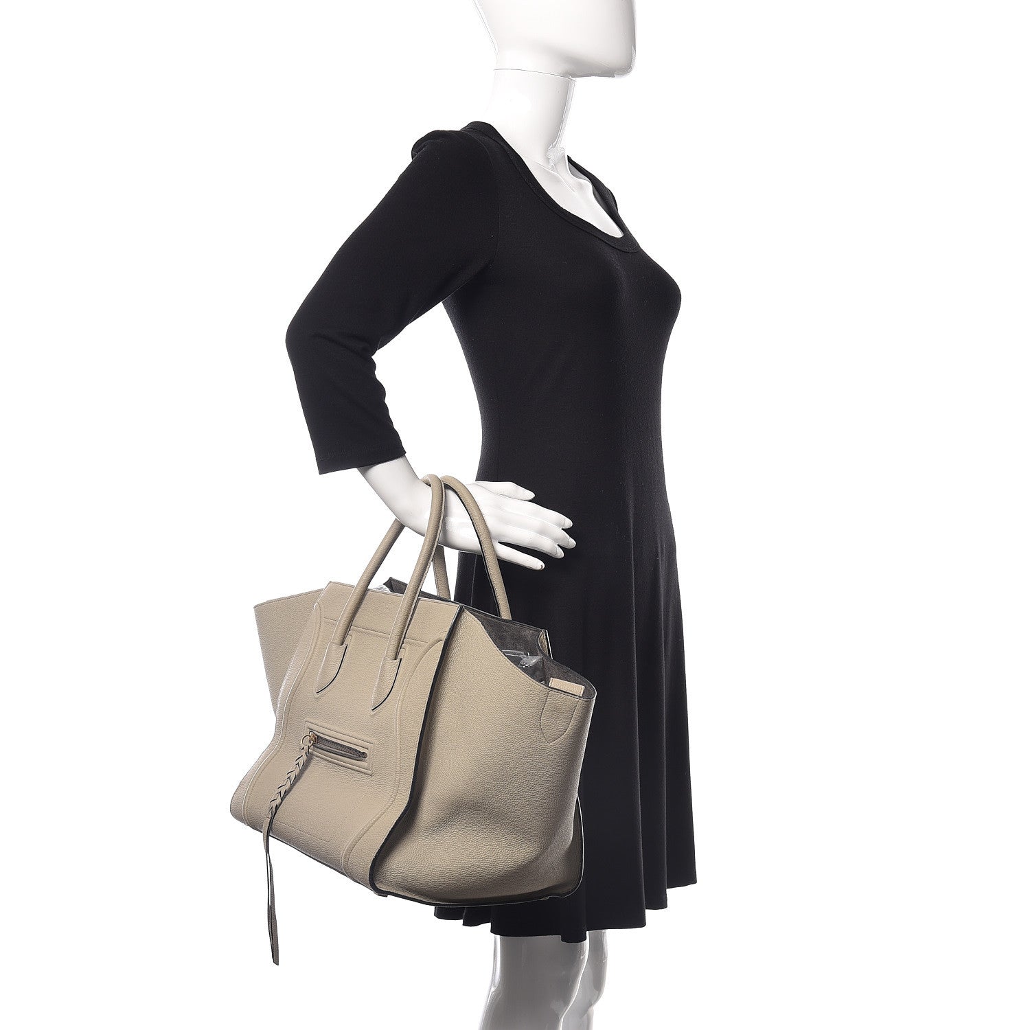 Celine Baby Grained Calfskin Medium Phantom Luggage Quartz 2 of 25