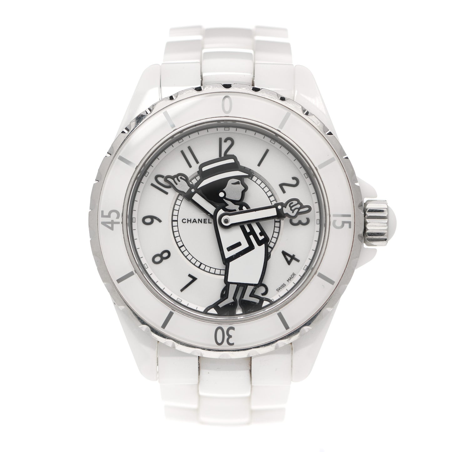 Stainless Steel Ceramic 38mm J12 Limited Edition Mademoiselle Automatic Watch White