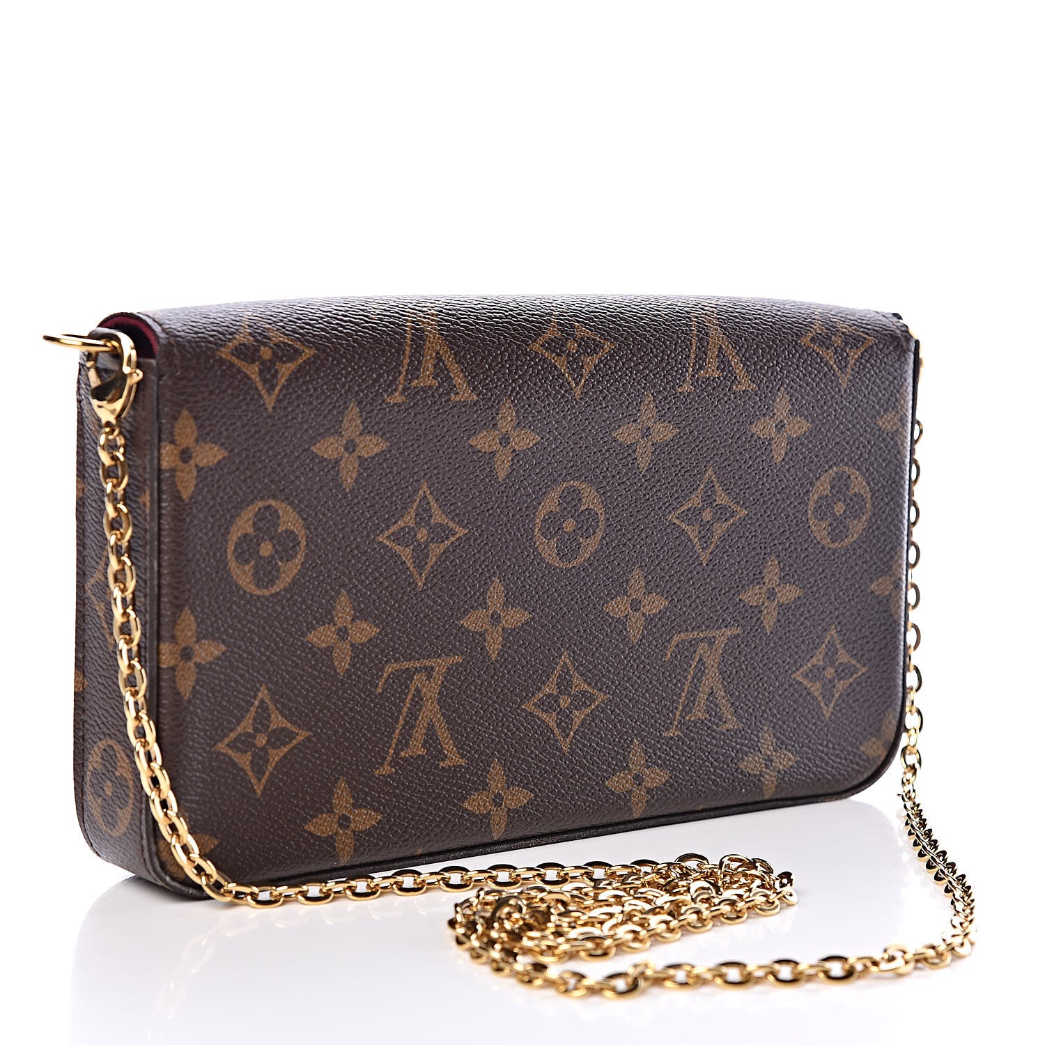 Louis Vuitton Monogram Pochette Felicie Chain Wallet Fuchsia 3 of 12