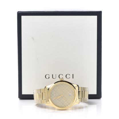 Gucci Stainless Steel 38mm G-Timeless Diamante Quartz Watch Gold 6 of 6