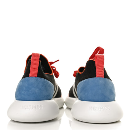 Hermes Knit Suede Goatskin Womens Crew Sneakers 40 Multicolor 6 of 9