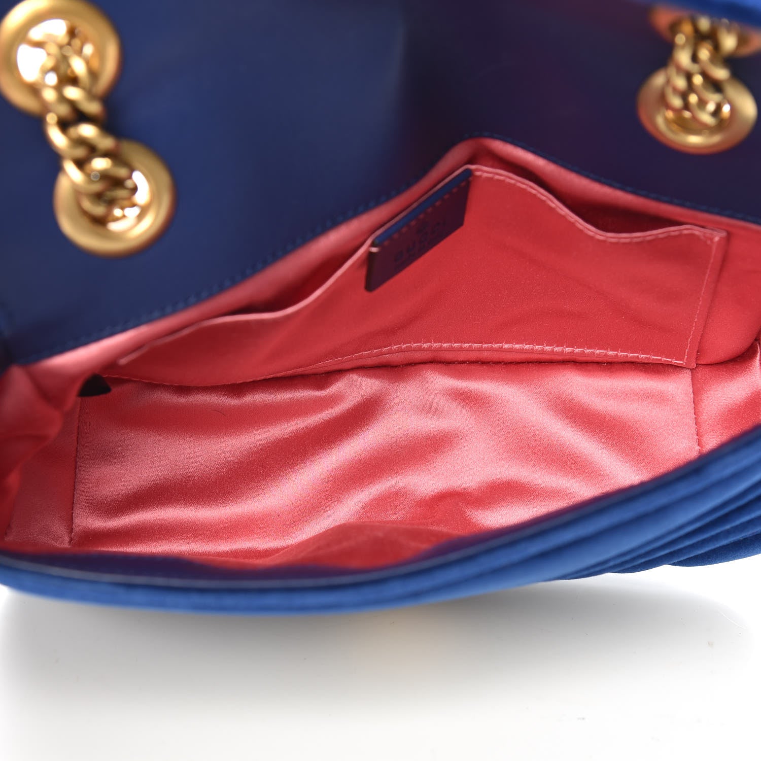 Gucci Velvet Matelasse Mini GG Marmont Shoulder Bag Cobalt Blue 7 of 12