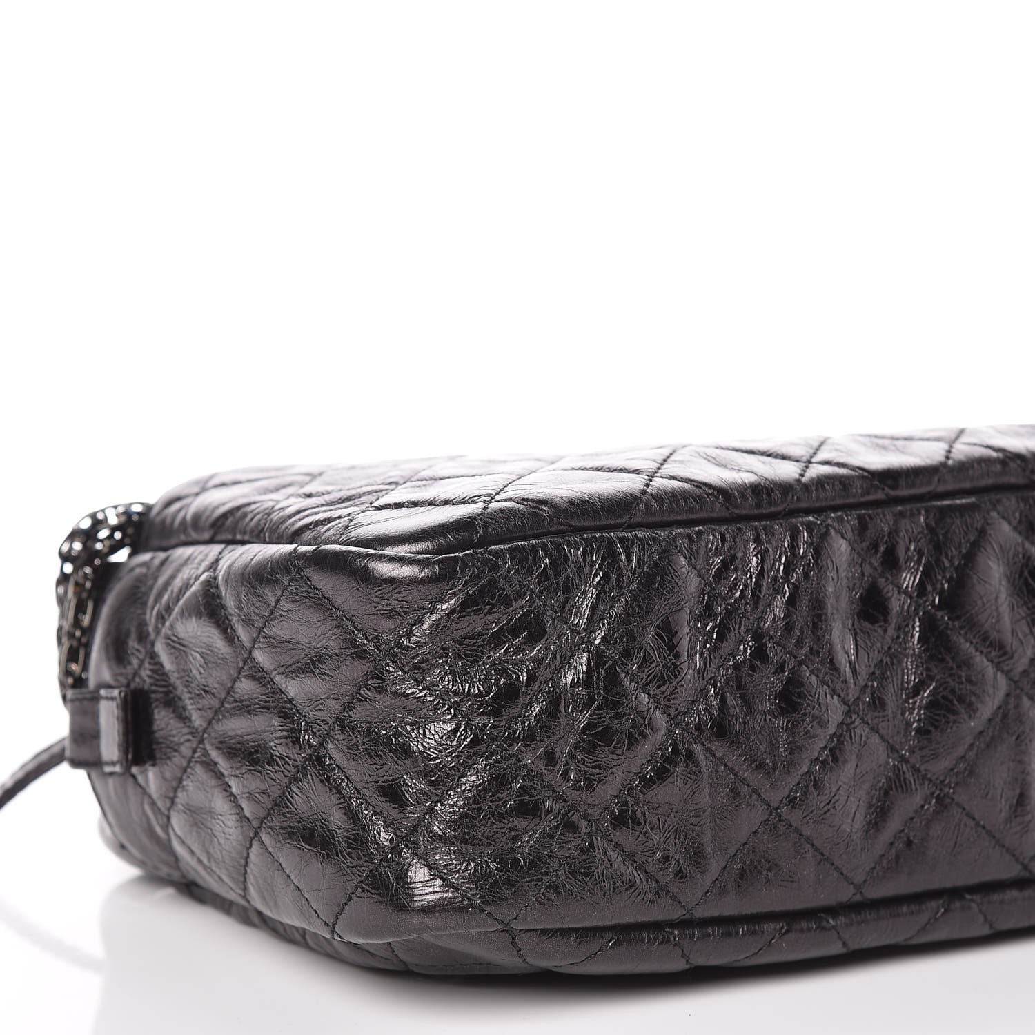 Chanel Metallic Aged Calfskin Quilted Medium Reissue Camera Case Black 5 of 9