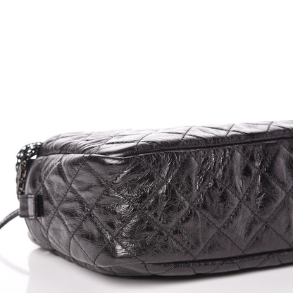 Chanel Metallic Aged Calfskin Quilted Medium Reissue Camera Case Black 5 of 9
