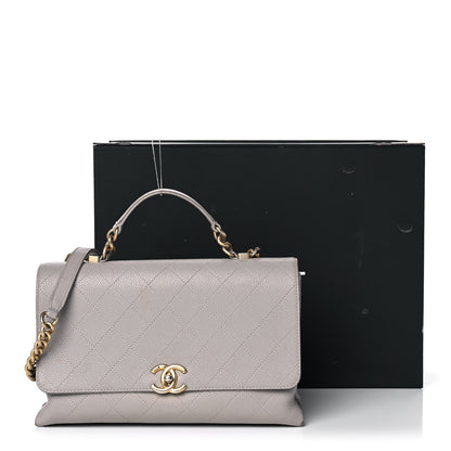 Chanel Grained Calfskin Stitched Flap Grey 12 of 12